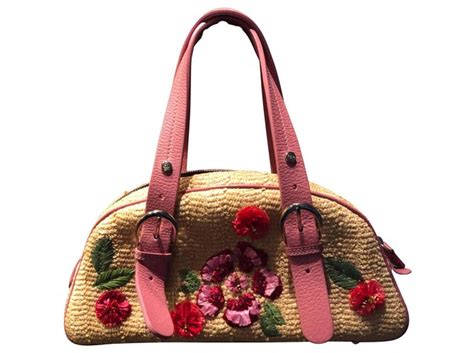 dior wicker bag pink|christian Dior straw bag.